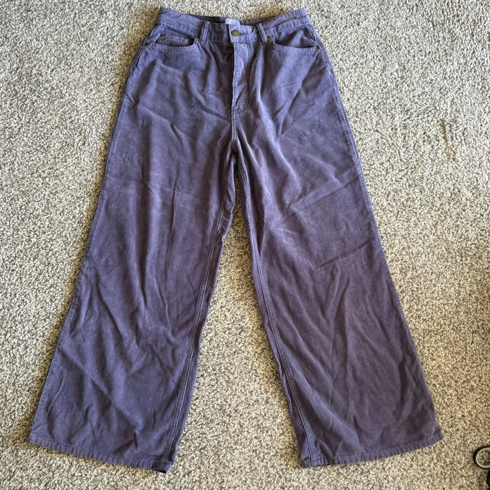 Purple Boot Cut Corduroy Pants